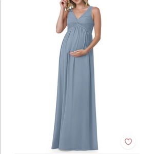 Azazie Yetta Maternity Bridesmaid Dress A10 Dusty Blue